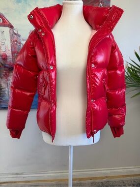 SAM. New York Red High Gloss Down Puffer Jacket XS
